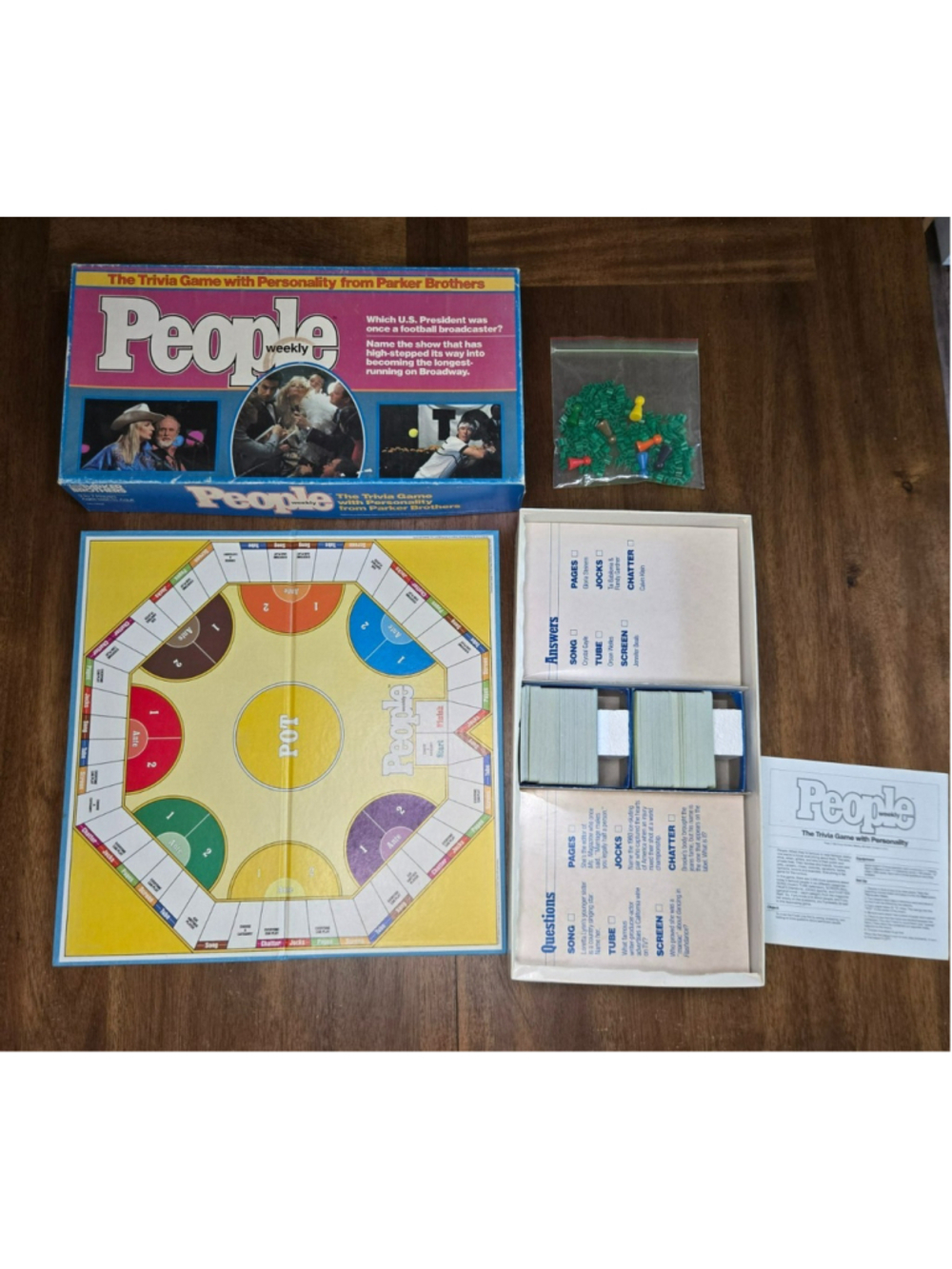 People Weekly Trivia Board Game Parker Brothers 1984 Vintage 100% COMPLETE